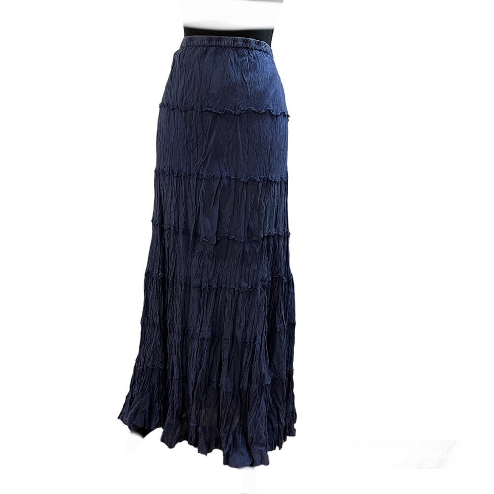 Solitaire Navy Boho Maxi Peasant Skirt